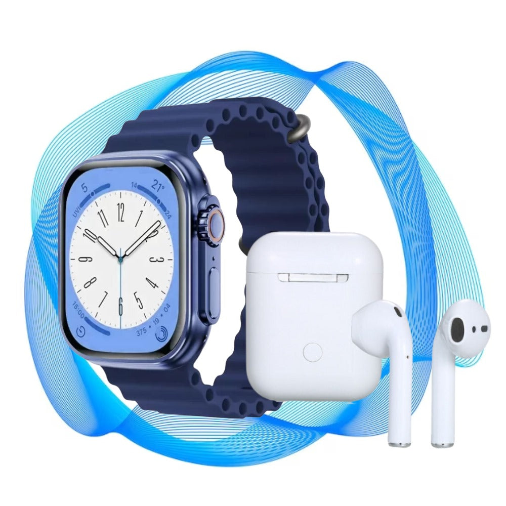 COMBO ULTRAMAX TWS PACK - RELOJ + AURICULARES INALAMBRICOS TWS + PULSO